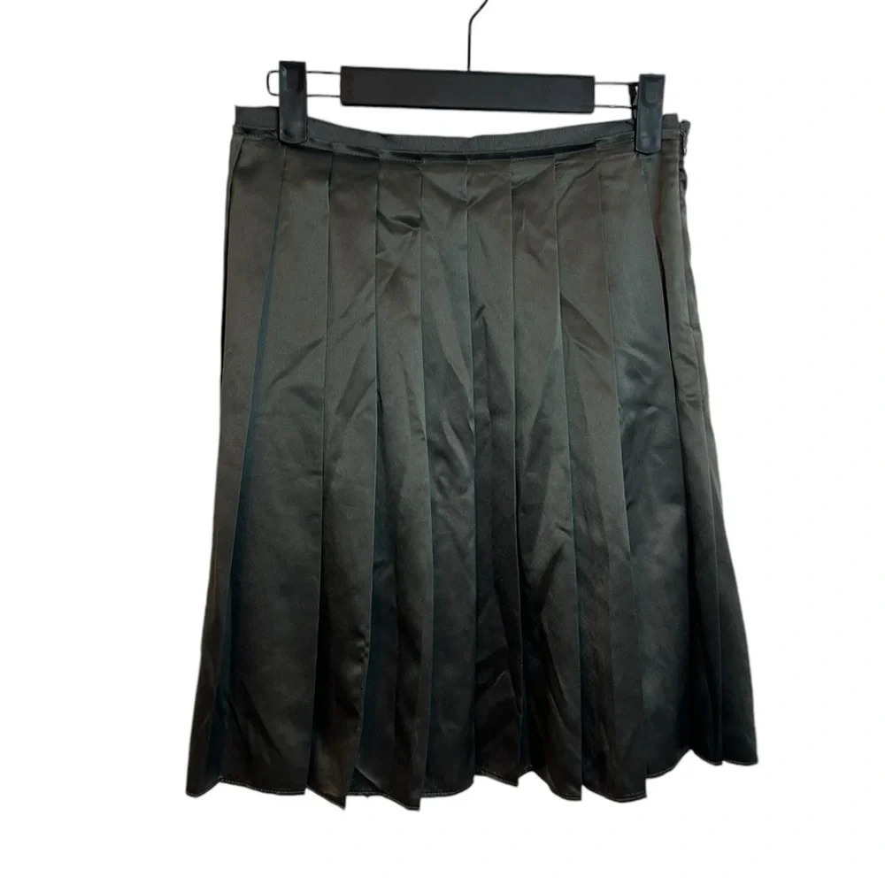 Old Navy Gunmetal Satin Pleated Skirt